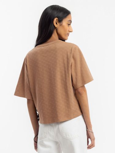 glore ROTHOLZ Cropped Tonal Check T-Shirt Kostenloser Versand