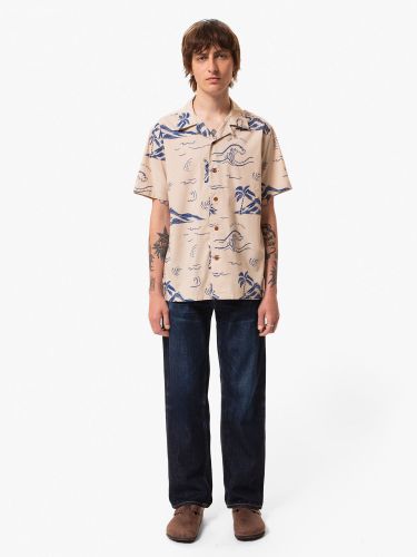 glore Nudie Jeans Arvid Waves Hawaii Shirt Online Outlet