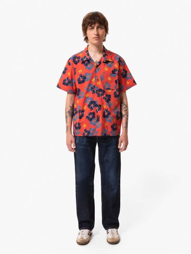 glore Nudie Jeans Arthur Flower Hawaii Shirt Zeitlich begrenztes Angebot