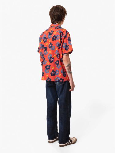glore Nudie Jeans Arthur Flower Hawaii Shirt Zeitlich begrenztes Angebot