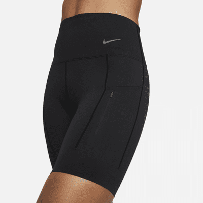 Nike GoBiker-Shorts (ca. 20 cm) mit starkem Halt hohem Bund und Taschen für Damen Im Verkauf