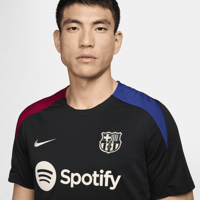FC Barcelona StrikeNike Dri-FIT Kurzarm-Fußballoberteil aus Strickmaterial (Herren) im Angebot