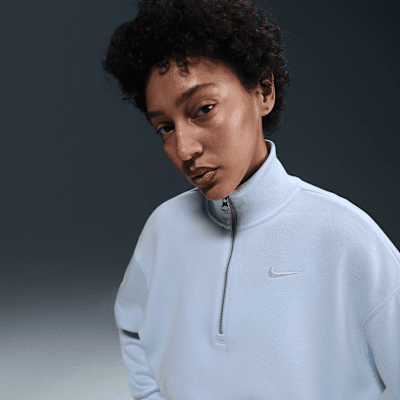 Nike Sportswear Phoenix FleeceKurz-Sweatshirt mit Halbreißverschluss für Damen 50% Rabatt mit kostenlosem Versand