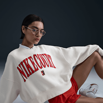 NikeCourt Phoenix FleeceOver-Oversized-Sweatshirt mit Rundhalsausschnitt (Damen) Kostenloser Versand international