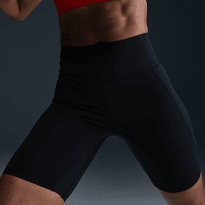 Nike UniversaBike-Shorts mit mittlerem Halt hohem Bund und Taschen für Damen (ca. 20 cm) Weihnachtsangebot